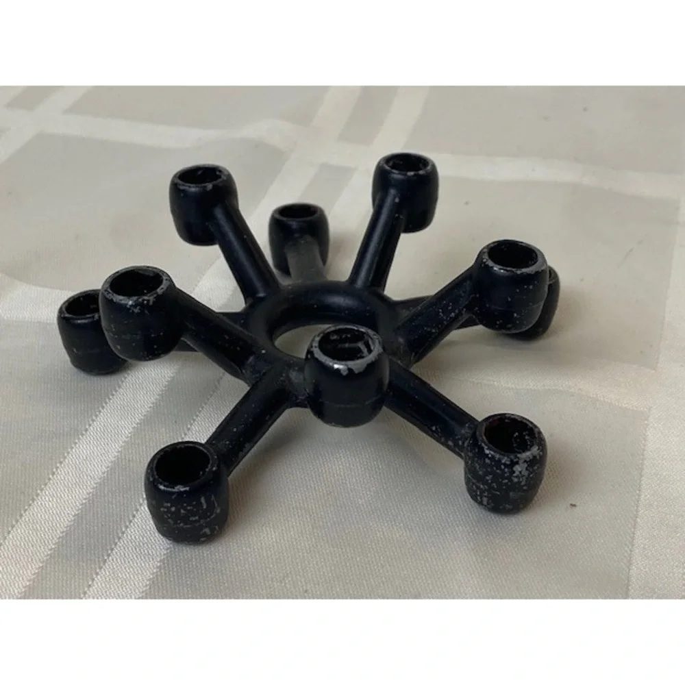 Dansk STYLE Danish Cast Iron Spider Candle Holder Black Metal Mid-Century Modern
